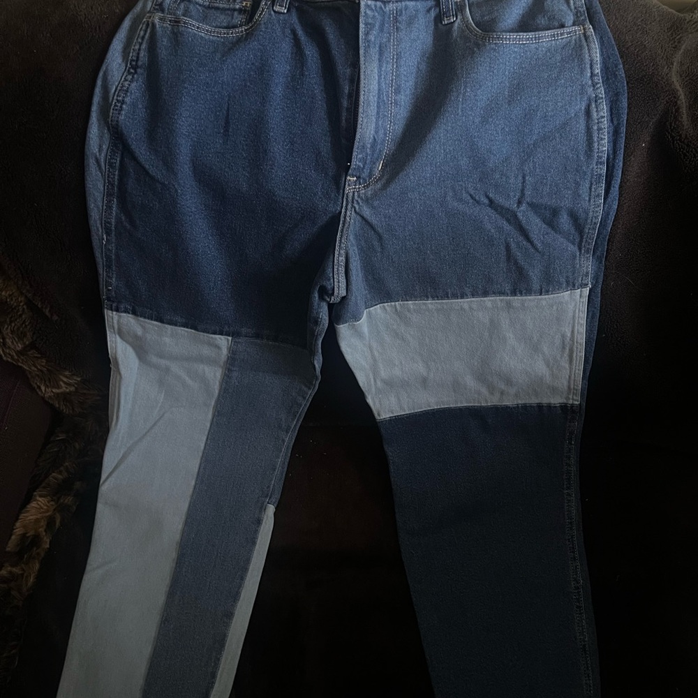 Hollister Women's Blue Colorblock Skinny Jeans